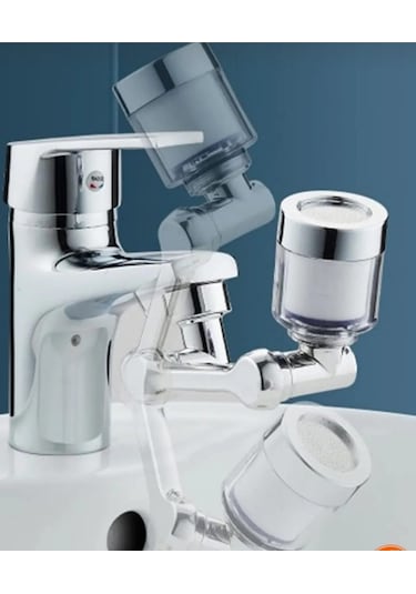 1080 Derece Dönebilen Plastik Filtreli Musluk Ucu Krom Renk