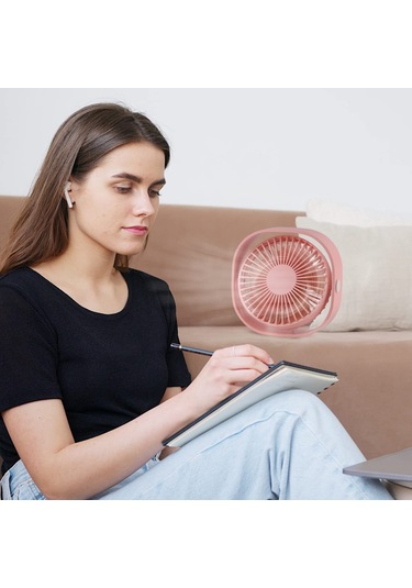 Kosona Mini Usb Masaüstü Fanı - 360 Derece Döner, 3 Seviye Rüzgar Hızı, Sessiz Motor, Beyaz