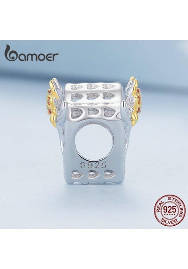 Bamoer 925 Ayar Gümüş Ayçiçeği Charms Boncuk Kadınlar İçin Orijinal Gümüş Bilezik Güzel Takı Gümüş