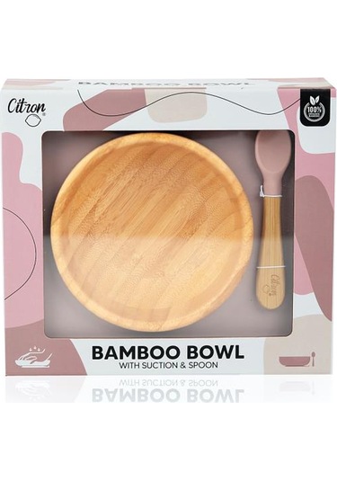 Citron Vakum Tabanlı Organik Bambu Kase Seti - Blush Pink 1073612