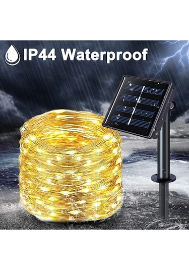 Monozone Solar 100 Led 12metre Güneş Enerjili Bahçe Ev Parti Işık