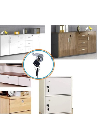 Zhltools Dolap Çekmece Kilidi Mandallı Çekmece Kilidi 2 Anahtarlı Mobilya Dolap Kilit
