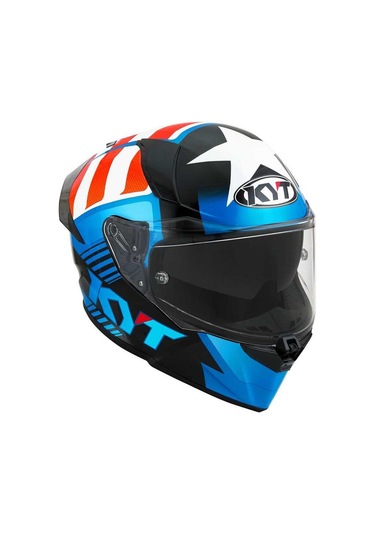 Kyt R2r Straıght Kapalı Kask Beyaz - Mavi - Kırmızı