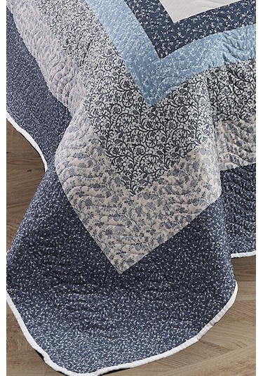 Gloria Mavi Çift Kişilik Kapitone Yatak Örtüsü Mavi Renk Tek Ebat Diğer