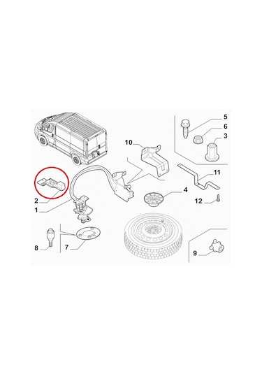 Fiat Ducato Stepne Yedek Lastik Mekanizma Braketi 1363362080