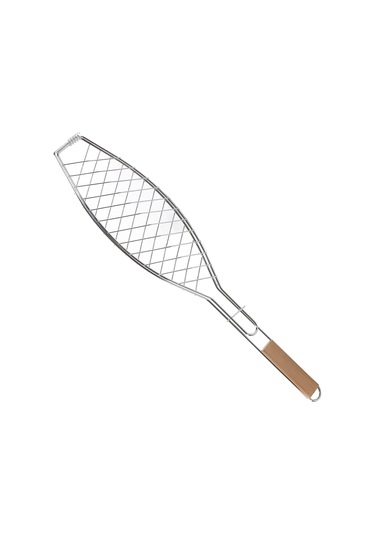 Hangfox Çelik Islak Tutmayan Mangal Sepeti, Ahşap Kollü, Çıkıcaklı, Çok Amaçlı Balık/et/ Sebze Izgarası, Kamp/piknik İçin Çok Renkli