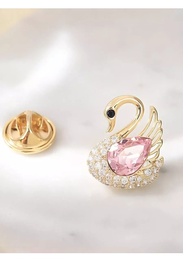 Bijoubijou Kadınlar İçin Broşlar 2 Adet Kuğu 250557527 Altın Rengi