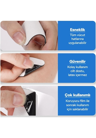 TıpTeknikMarket 5 Paket, 20 Adet Tens Elektrod Pedi 5x5 Cm Extra Güçlendirilmiş Yapışkanlı Esnek Kıvrılabilir Kumaş
