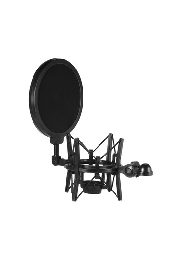 Yunboo Plastik Mikrofon Şok Emici Siyah Renkli 15cm Anti-gürültü Filtreli Koruyucu Kutu