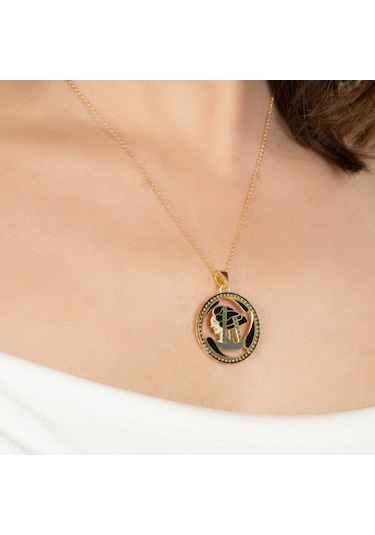 Kayra Mücevher Mineli Terazi Burcu Altın Kaplama Kolye
