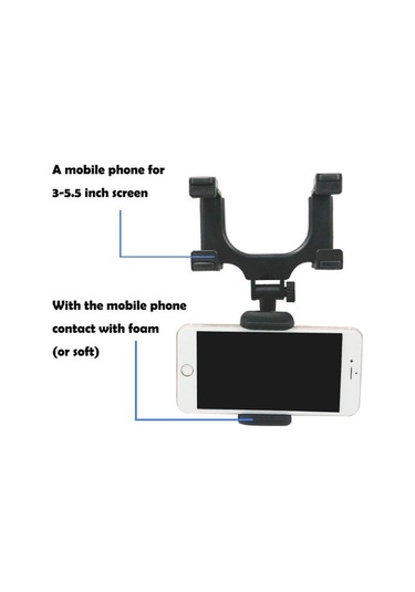 Besthome1 Arac Geri Görüs Telefon Tutucu, Navigasyon Uygun Siyah Abs Malzeme Kolay Kurulumlu Tutucu Diğer