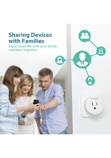 Teltree Koogeek Sa-p202 Akıllı Prizi 2'li Paket - Uzak Kumanda, Zamanlama Ve Ses Kontrolü Alexa/google Home Uyumlu - Abd Standartı - 100-240v