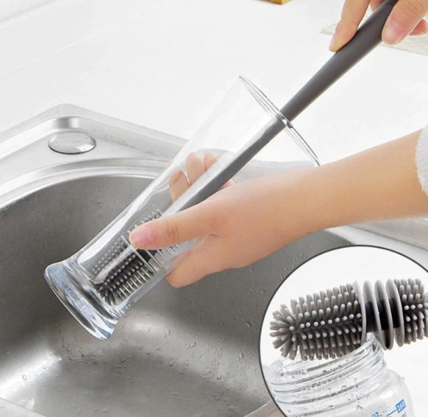 Uzun Saplı Silikon Biberon Ve Kavanoz Yıkama Fırçası 5224 Çok Renkli