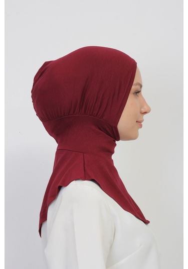 Pratik Esnek Likralı Boyunluklu Geçmeli Bone Bordo
