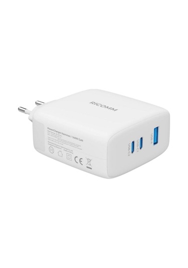 Ricomm 140W GaN 3 Portlu USB-C + USB-A QC5.0 PD3.1 Destekli Type-C Hızlı Şarj Cihazı