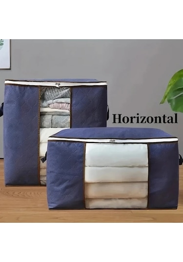 Gateesat Yatak Altı Giysi Saklama Çantası Navy Blue Sağlam Kumaş Ve Dayanıklı Fermuar Lacivert