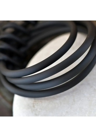 Kafebizu 5 Mm Yuvarlak Delikli Siyah Kauçuk Lastik Kordon 151136705