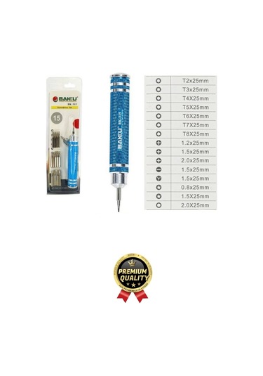 Profesyonel Seri Dayanıklı Yüksek Kalite Ergonomik Hassas Tamir Taşınabilir 15 Uçlu Tornavida Seti