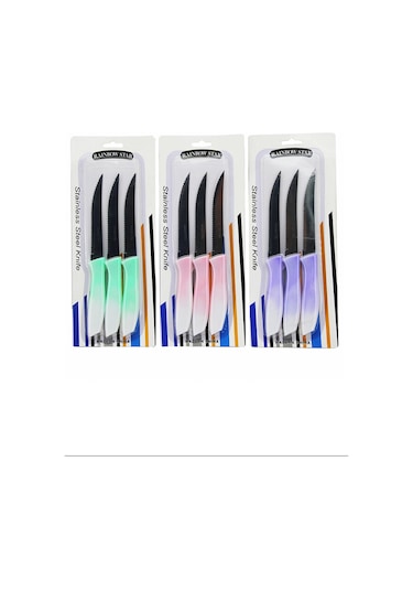 3'lü Tırtıklı Meyve Bıçağı 1 Adet Royaleks-clkn-1869 Çok Renkli