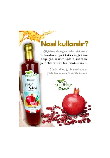 Nar Sirkesi 500 Ml 2'li Paket - Organik Doğal Fermantasyon