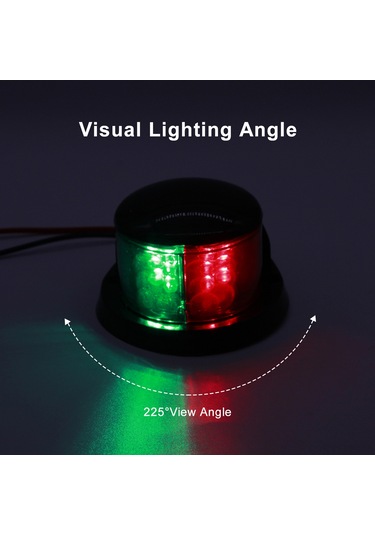 Padalink 12 Led Kırmızı-yesil Gemi Navigasyon Lambası, Dc12v 6w Ip67 Koruma, Pc+abs Gövde, Gemi Işık Sinyali