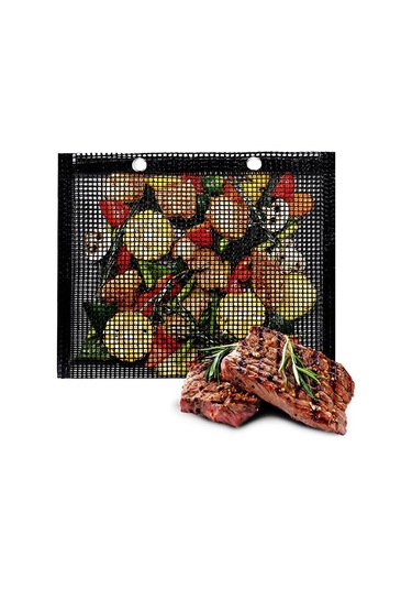 Açık Barbekü Pikniği İçin 27x22cm Yeniden Kullanılabilir Fiberglas Izgara Barbekü Örgü Çantası Bpa İçermez, Fda Sertifikalı Değildir 001