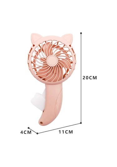 3 Adet By36 Karikatür Kedi Kulakları El Fanı Manuel Pres No Renk Rastgele Teslimat