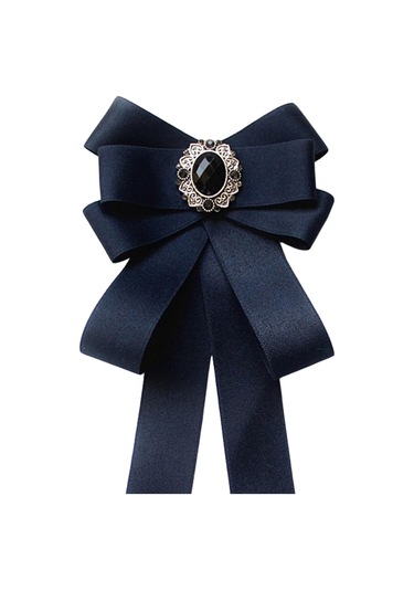 Suntek Kadın Ön Bağlanmış Ilmek Kravatlar Boyun Kravatı Lacivert