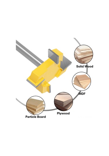 Suofeng 8mm Şaftlı 4 Kenarlı T Tipi Ahşap Oluk Açma Frezesi, Taşınabilir Ve Dayanıklı.