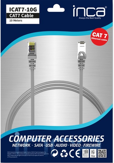Inca ICAT7-10TG 10 Metre Network Kablo CAT7