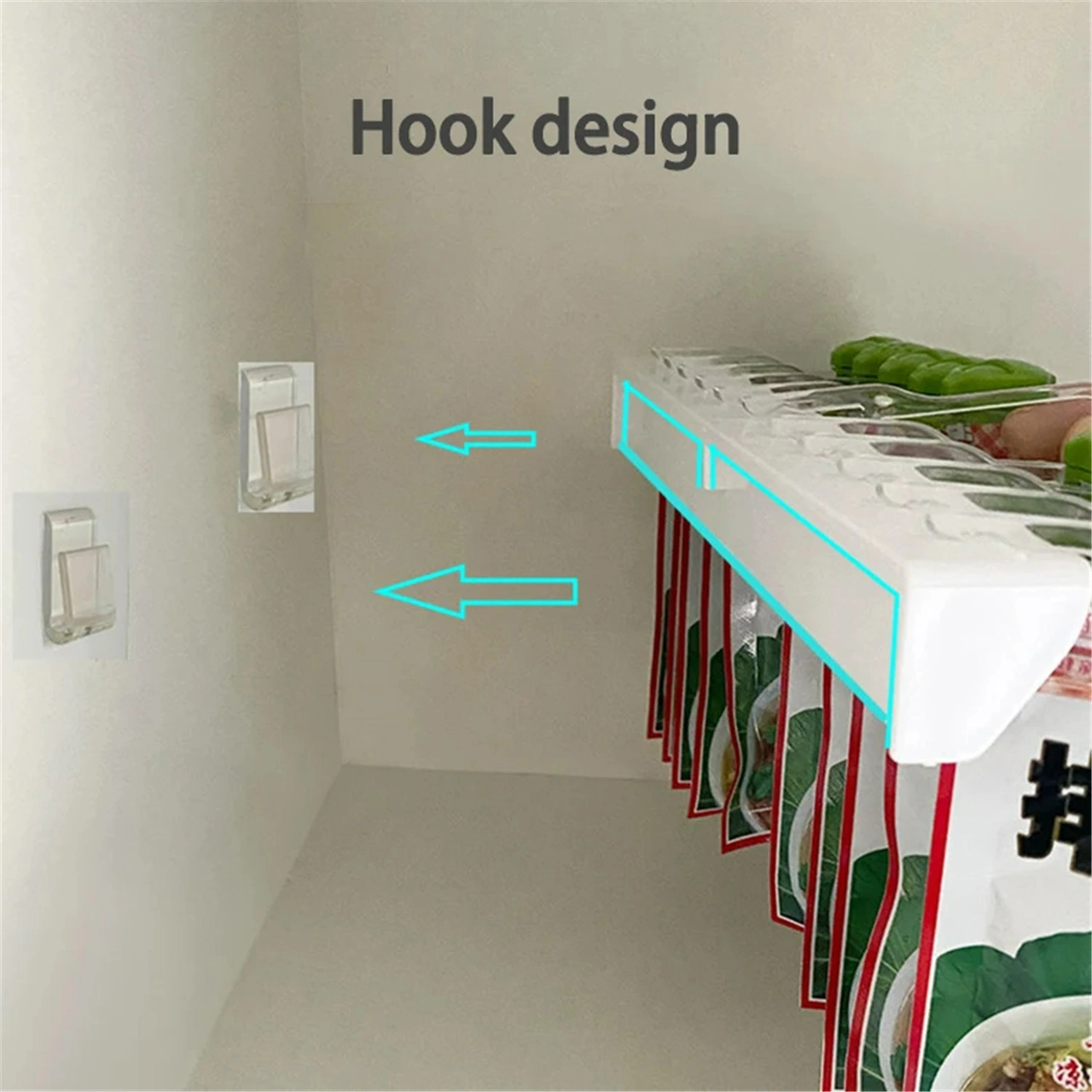 Kangvka Duvar Montlu 6 Delikli Baharat Çantası Depolama Rafı - Şeffaf Renk, Boşluk Tasarrufu, Kolay Erişimli Mutfak Organizatörü Beyaz