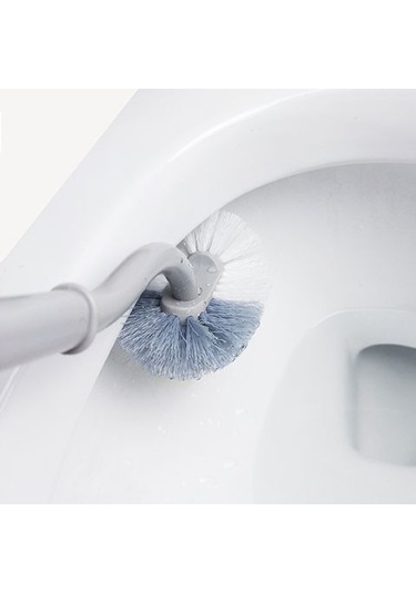 Luckystar1 Eternal Luck Uzun Saplı Japon Tuvalet Düzeni Yumuşak Kıllı Plastik - Gri