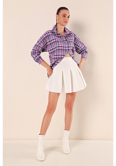 Bigdart 3900 Oversize Uzun Basic Gömlek - A. Mor 001