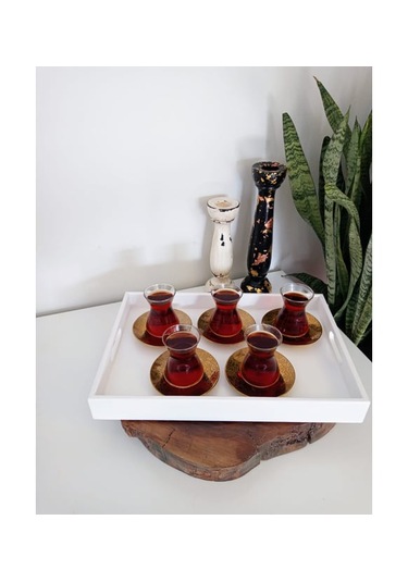 Beyaz Sunum Tepsisi Dekoratif Kahve, Söz, Nişan, Sunum , Beyaz Ahşap Servis Tepsisi Beyaz