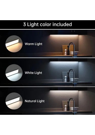 Honeybeeshop 2 Adet Simli Led Hareket Sensörlü Işıklar Manyetik Usb Şarj Ayarlanabilir Renk Parlaklık Plastik Tüp Işık Ev Kullanımı 36v Şarj Edilebilir Pil Simli