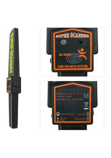 Süper Ultra Scanner El Tipi Metal Üst Arama Dedektörü Güvenlik Ha