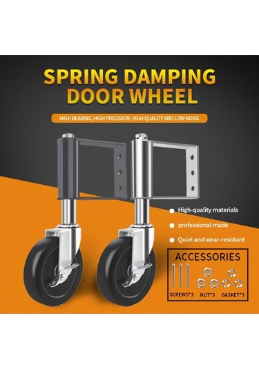 Dashanshop 5 Inç Sessiz Frenli Ağır Hizmet Endüstriyel Universal Tekerlek Yaylı Şok Emici Dayanıklı