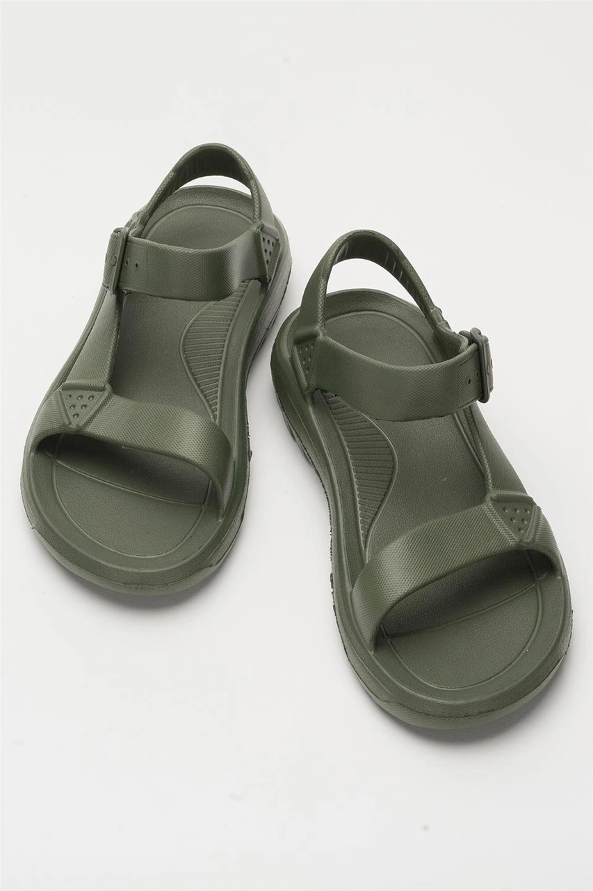 Unisex Eva Spor Kaymaz Yürüyüş Sandaleti Haki Haki