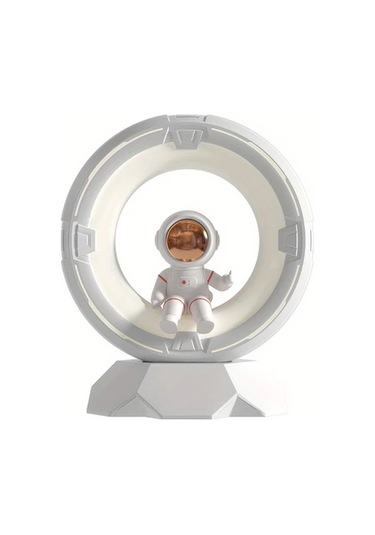 Honeybeeshop Beyaz Bgprıder Modern Astronot Gece Lambası Dokunmatik 3 Renk Led 4 Parlaklık Seviyesi 1200mah Şarj Edilebilir Masa Üstü Plakalı Beyaz
