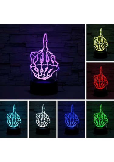 3d İllüzyon Gece Lambası Masa Lambası, 7 Renk Otomatik Kademeli Aydınlatma