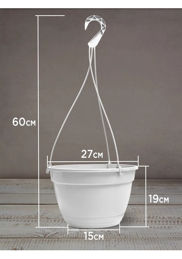 Ho'me 4'lü Asılı Dış Mekan Çiçek Saksı Seti, 7 Litrelik 4 Parç 373613013