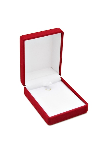 Kadife Kırmızı Hediye Kolye Kutusu Tkt07