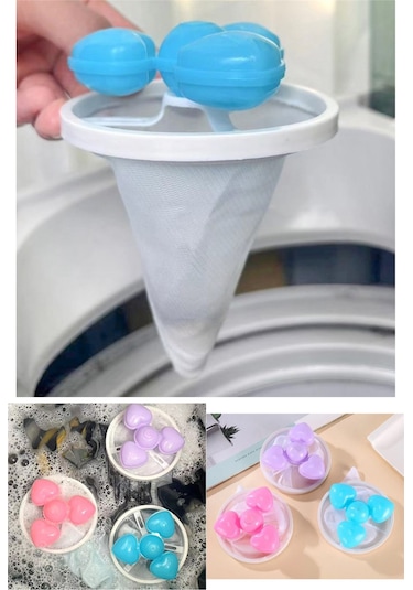 Tüy Toplayıcı Çamaşır Makinesi Kedi Köpek Tüyü Saç Toz Toplama Filesi Makina Tüy Giderici 1 Adet Diğer