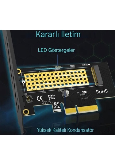 64gbps M.2 Nvme Ssd Adaptör Kartı Pcıe 4.0 Pcıe 4.0 X4 Genişleme