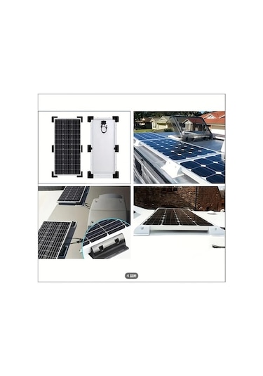 Trendooze Gaojunshop01 4 Adet Beyaz Rv Güneş Paneli Montaj Kiti, Yüksek Kalite Abs Plastik