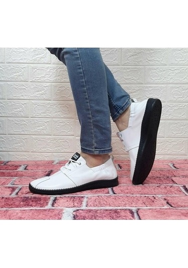 Voyager 5146 Beyaz Içi Dışı Hakiki Deri Ortapedik Erkek Günlük A