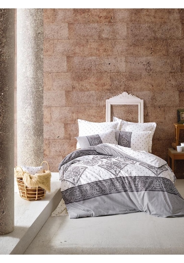 Cotton Box Çift Kişilik Bohem Nevresim Takımı Alope Gri