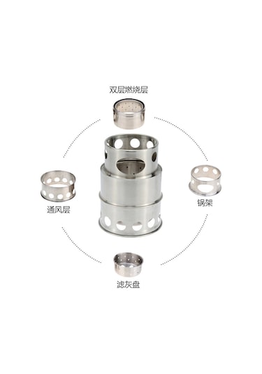 Geeksen Kamp İçin Taşınabilir Ahşap Ocağı - Çelik Yapısı, Kolay Kurulum, Mutfak İçin Delikli Tasarım, Siyah Ağ Çantası İle Taşınabilir Çok Renkli