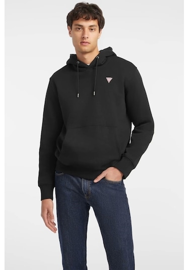Guess Erkek Siyah Iconic Sweatshirt Siyah