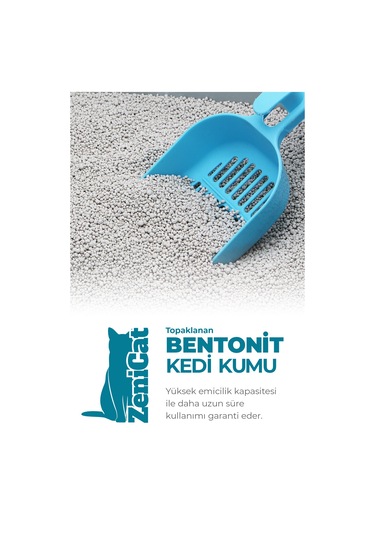 Zenicat Doğal Kokusuz İnce Topaklaşan Bentonit Kedi Kumu 18 L